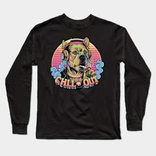 Hip Hop Dog Chill Out Artwork Long Sleeve T-Shirt